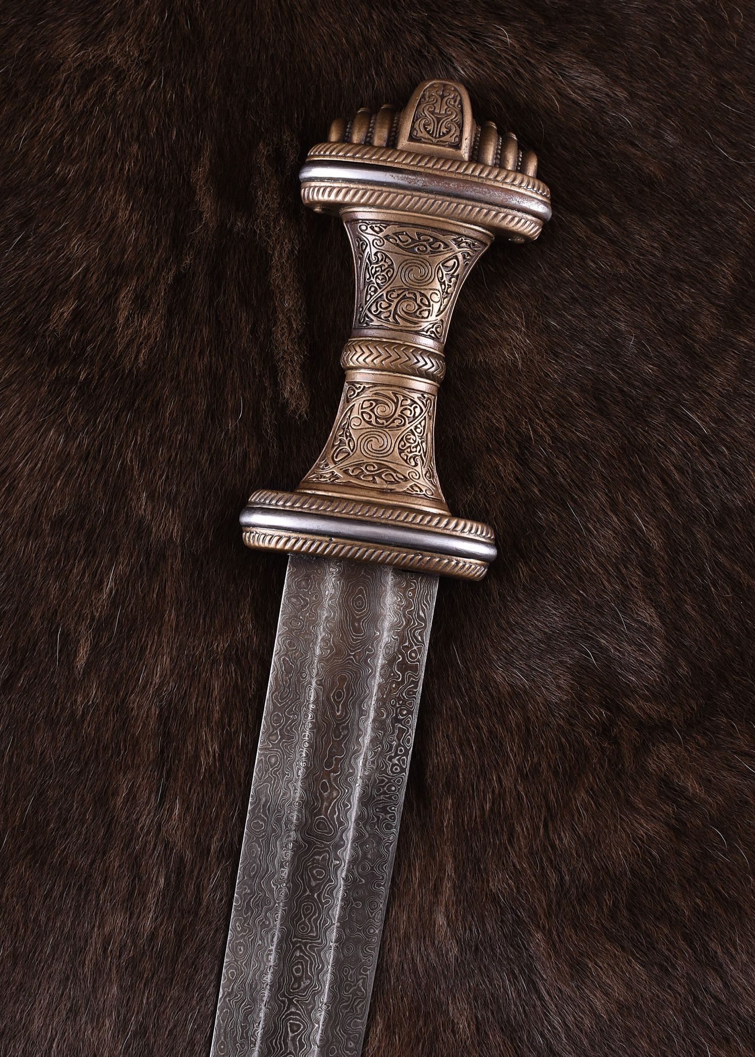 Épée Viking Lang Saex médiévale en acier de Damas du 7ème siècle :  : Sports et Plein air