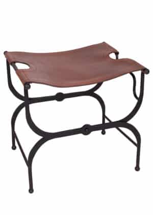 Tabouret pliable assise cuir