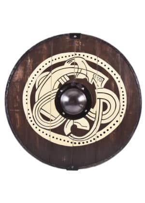 Bouclier rond Viking avec motif Gripping Beast